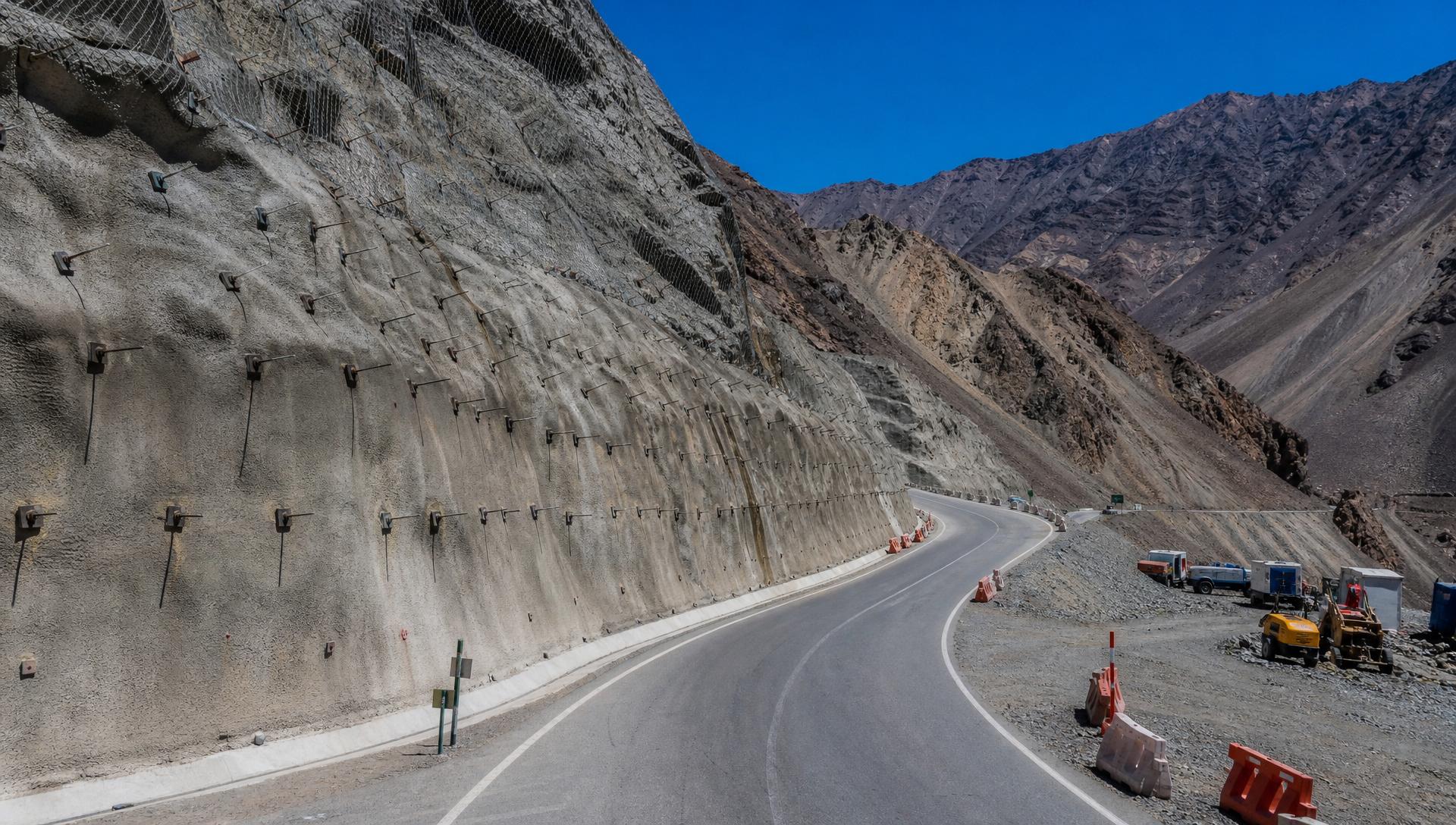 Ruta del Cobre (Ruta H-25) · Sostenimiento de taludes
